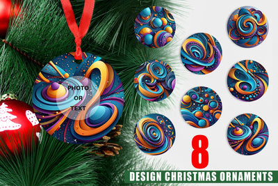 Ornament 3D Circles and Bubbles Sublimation artnoy 