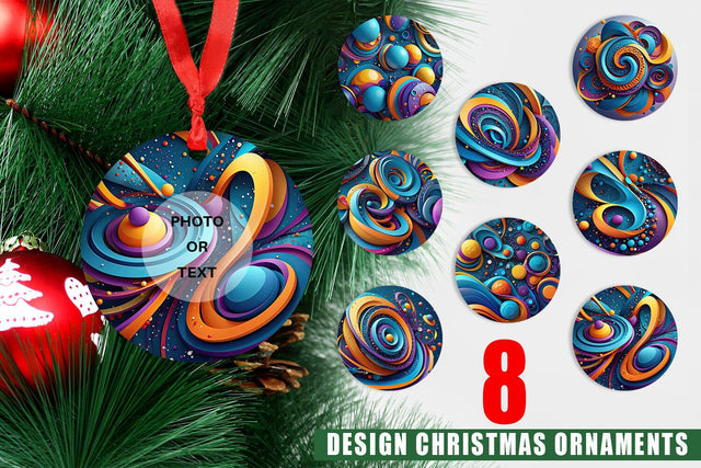 Ornament 3D Circles and Bubbles Sublimation artnoy 