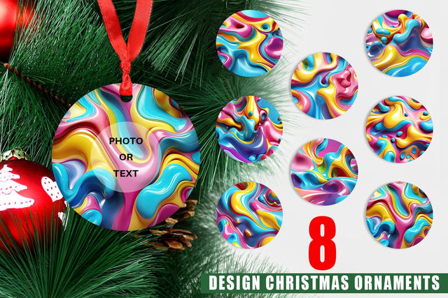 Ornament 3D Colorful Liquid Sublimation artnoy 