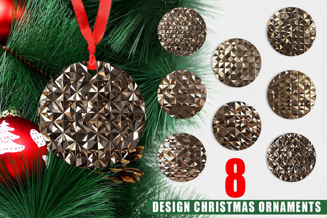 Ornament 3D Gold Polygonal Sublimation artnoy 