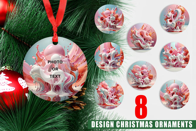 Ornament 3D Pink Liquid Sublimation artnoy 