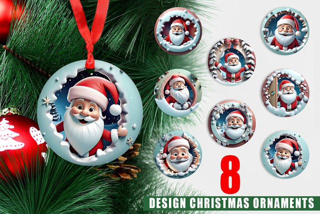 Ornament 3D Santa Claus Sublimation artnoy 