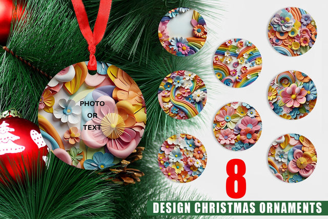 Ornament 3D Summer Flowers Sublimation artnoy 