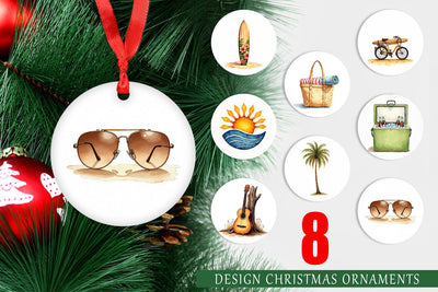 Ornament 70s Endless Summer Watercolor Sublimation artnoy 
