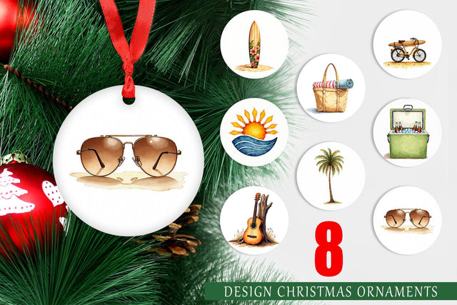 Ornament 70s Endless Summer Watercolor Sublimation artnoy 