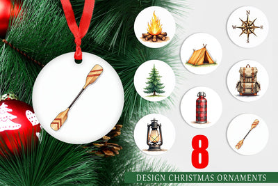Ornament 70s Retro Summer Camp Watercolor Sublimation artnoy 