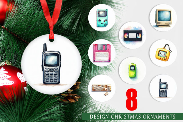 Ornament 90s Tech Gadgets Sublimation artnoy 