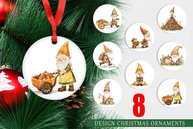 Ornament Acorn Gnome Delivery Sublimation artnoy 