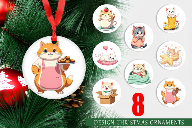 Ornament Adorable Cat Sublimation artnoy 