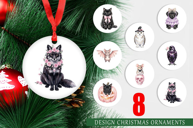 Ornament Adorable Spooky Coquette Animals Sublimation artnoy 