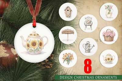 Ornament Airy Sun-Drenched Garden Watercolor Sublimation artnoy 