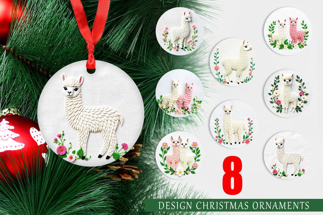 Ornament Alpaca Embroidery Sublimation artnoy 