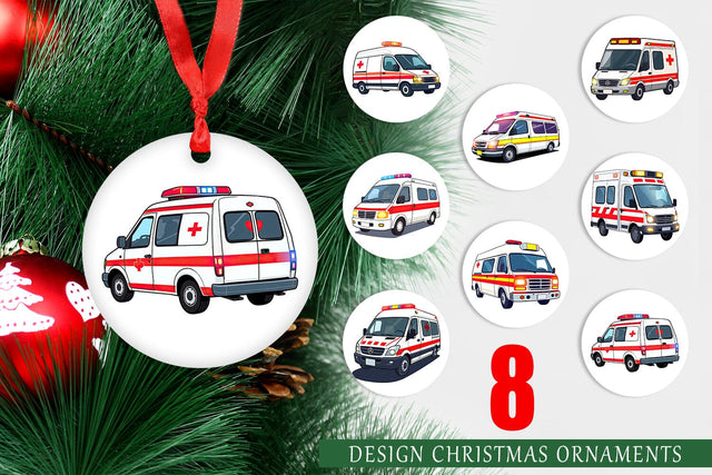 Ornament Ambulance Vehicle Sublimation artnoy 