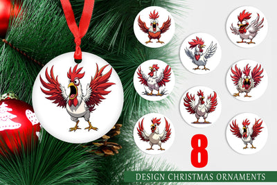 Ornament Angry Rooster Sublimation artnoy 