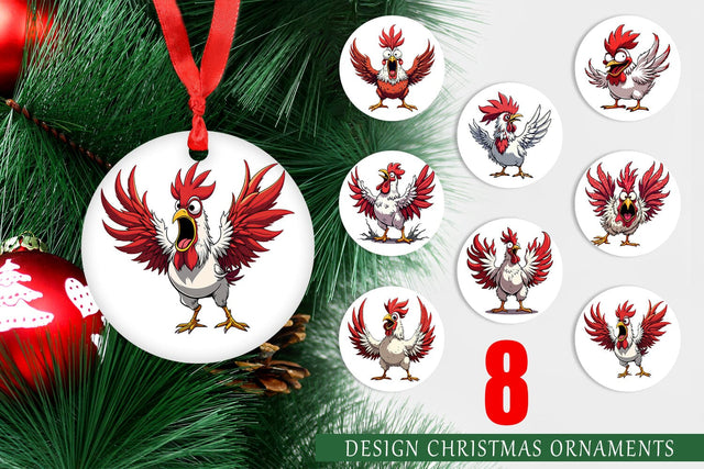 Ornament Angry Rooster Sublimation artnoy 