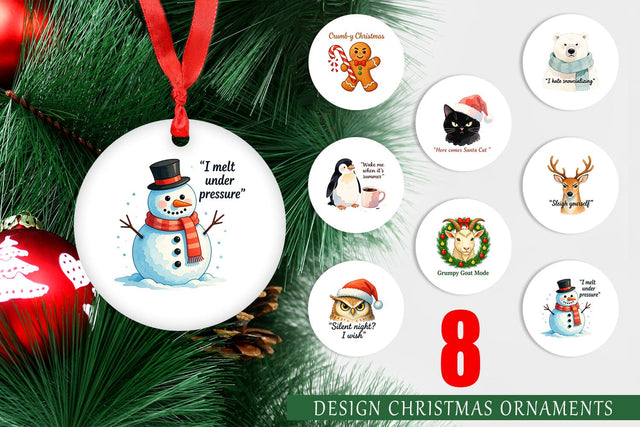 Ornament Anti Christmas Grumpy Sublimation artnoy 