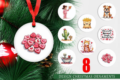 Ornament Anti-Valentine's Sassy Singles Watercolor Sublimation artnoy 