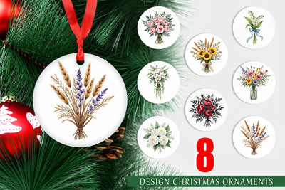 Ornament Antique Botanical Wedding Bouquets Sublimation artnoy 