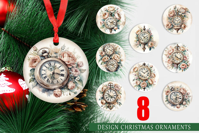 Ornament Antique Clock Sublimation artnoy 
