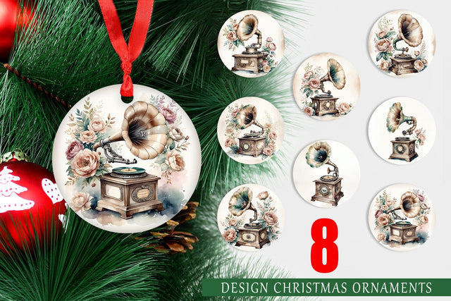 Ornament Antique Gramophone Sublimation artnoy 