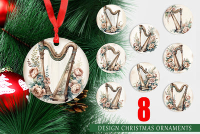 Ornament Antique Harp Sublimation artnoy 