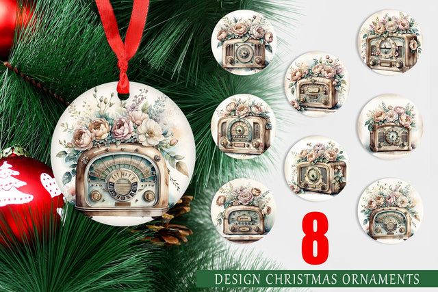 Ornament Antique Radio Sublimation artnoy 
