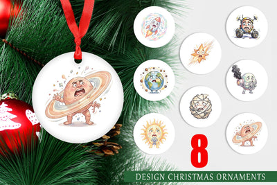 Ornament Anxious Space Rocket and Planet Sublimation artnoy 