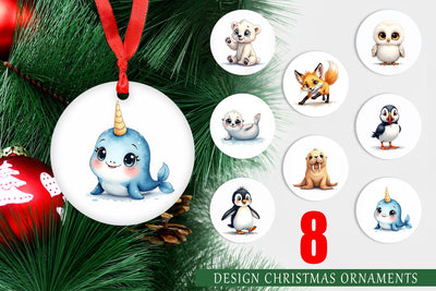 Ornament Arctic Cuties Watercolor Sublimation artnoy 