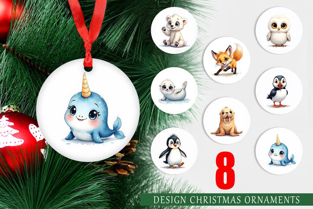 Ornament Arctic Cuties Watercolor Sublimation artnoy 