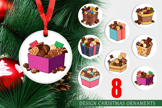 Ornament Assorted Chocolate Box Sublimation artnoy 