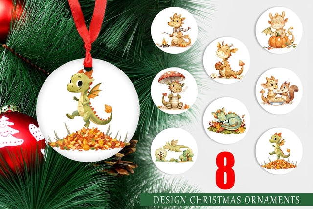 Ornament Autumn Baby Dragons Sublimation artnoy 