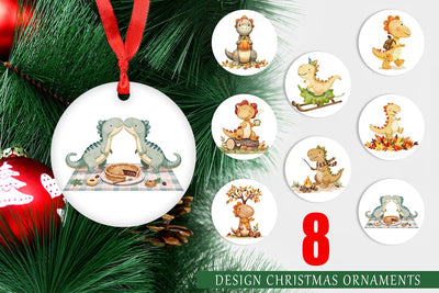 Ornament Autumn Dino Friends Sublimation artnoy 