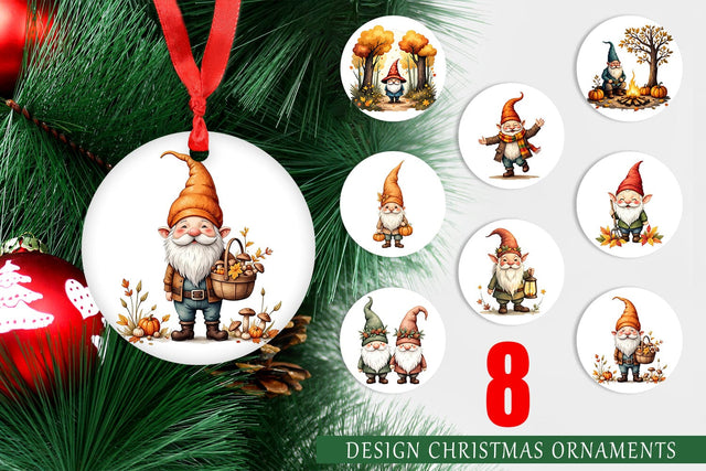 Ornament Autumn Gnome Friends Sublimation artnoy 