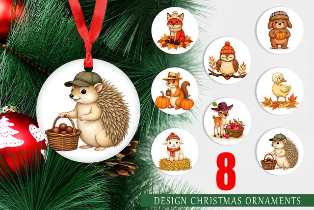 Ornament Autumn Hat Critters Sublimation artnoy 