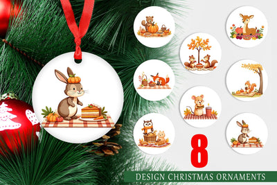 Ornament Autumn Picnic Animals Sublimation artnoy 