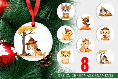 Ornament Autumn Puppy Parade Sublimation artnoy 