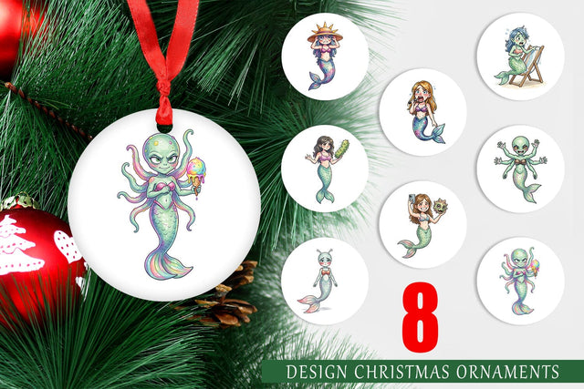 Ornament Awkward Alien Mermaids Sublimation artnoy 