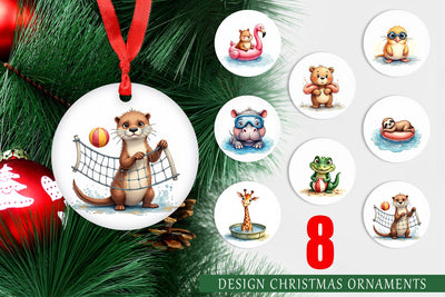 Ornament Awkward Pool Animals Sublimation artnoy 