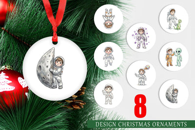 Ornament Awkward Space Kid Watercolor Sublimation artnoy 