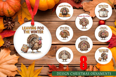 Ornament Awkward Turkey Retro Watercolor Sublimation artnoy 