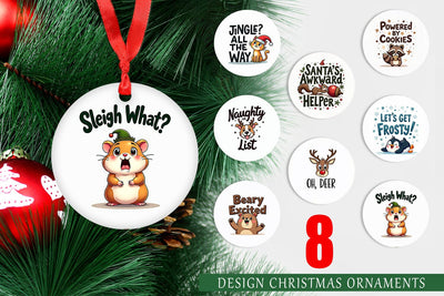 Ornament Awkwardly Festive Critters: Ugly Cute Animal Quotes Sublimation artnoy 
