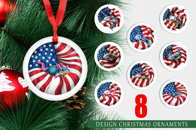 Ornament Axolotl 4th of July Sublimation artnoy 