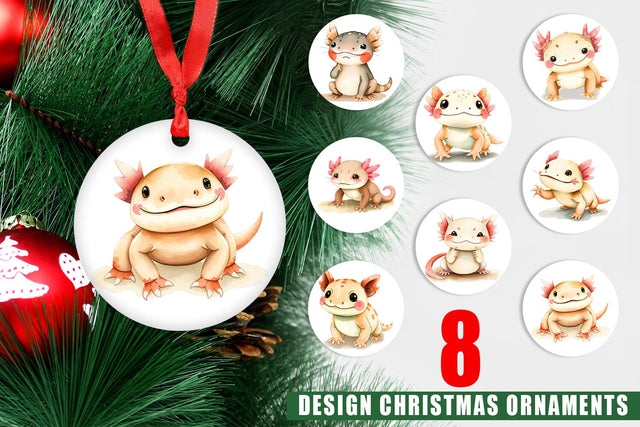 Ornament Axolotl Wildlife Sublimation artnoy 