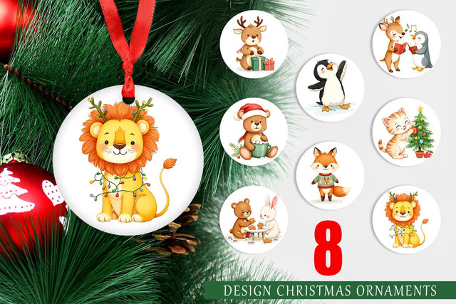 Ornament Baby Christmas Animals Sublimation artnoy 