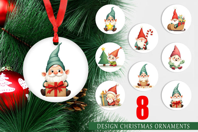 Ornament Baby Gnome Christmas Sublimation artnoy 