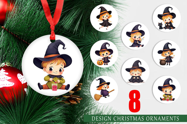Ornament Baby Witch Halloween Sublimation artnoy 