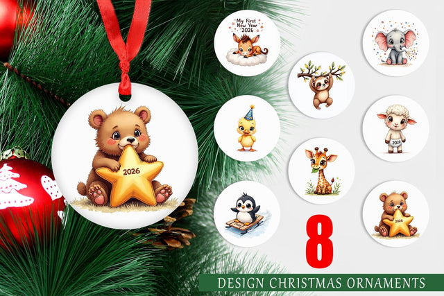Ornament Baby's First New Year 2026 Sublimation artnoy 