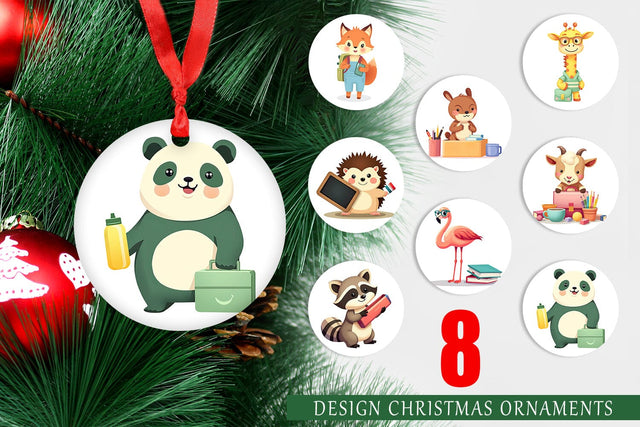 Ornament Back to School Animals Sublimation artnoy 