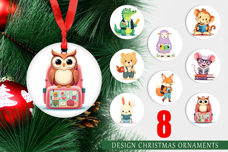 Ornament Back to School Animals Sublimation artnoy 