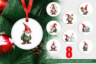 Ornament Bah Humbug Gnomes: A Sarcastic Watercolor Sublimation artnoy 
